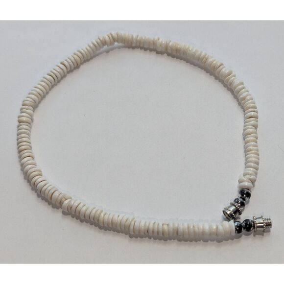 Anklet White Puka Shell Vintage 10 Inch - Picture 4 of 7